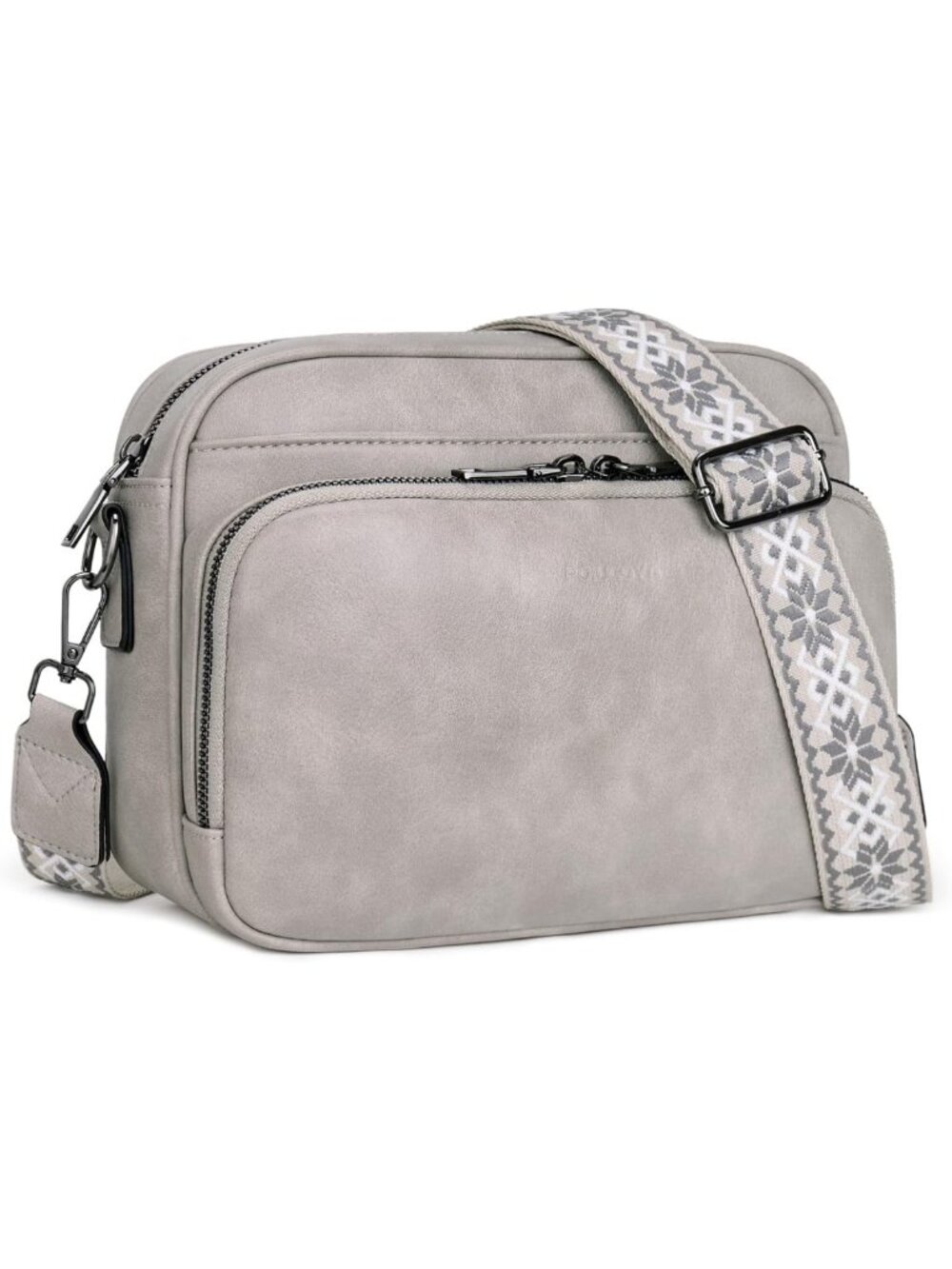 Trendy Vegan Leather Medium Crossbody Bag for Women with Built-in Wallet, Travel